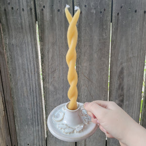 Snowy Taper Candle Holder