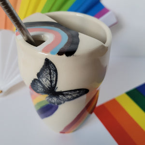 Rainbow Butterfly Tumbler