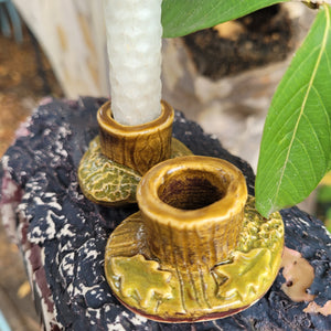 Mossy Tree Stump Chime Candle Holder