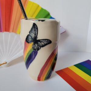 Rainbow Butterfly Tumbler