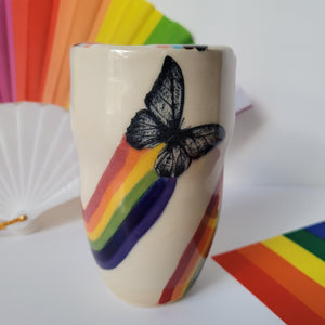 Rainbow Butterfly Tumbler