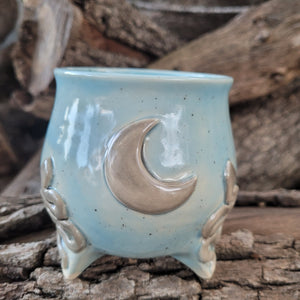 Moon and Snake Speckled Cauldron