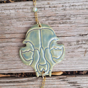 Green Animal Skull Wall Hanging