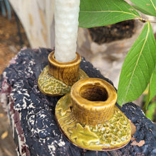 Load image into Gallery viewer, Mossy Tree Stump Chime Candle Holder