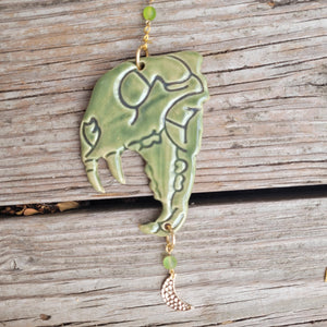 Green Animal Skull Wall Hanging